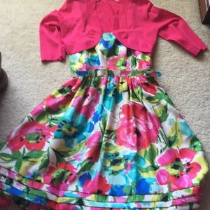 Two piece dress with matching belt